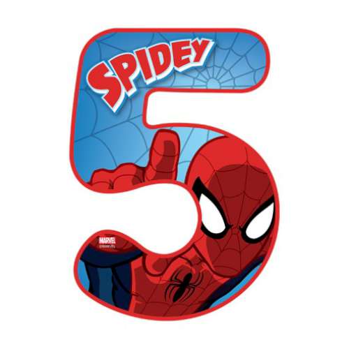 Spiderman Number 5 Edible Icing Image - Click Image to Close